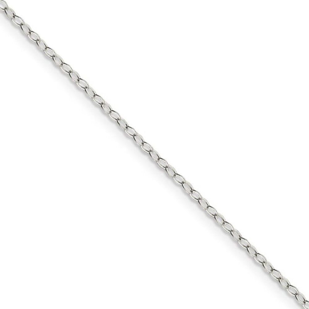 1.5mm Sterling Silver Flat Open Oval Cable Chain Necklace, 24 Inch